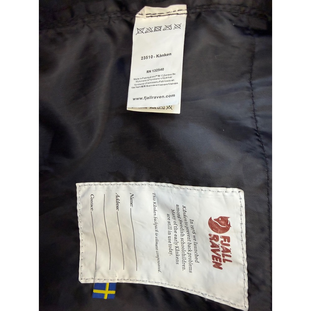 Fjallraven Kanken Backpack Black with Ox Red Straps 23510 Classic Daypack - Picture 3 of 3